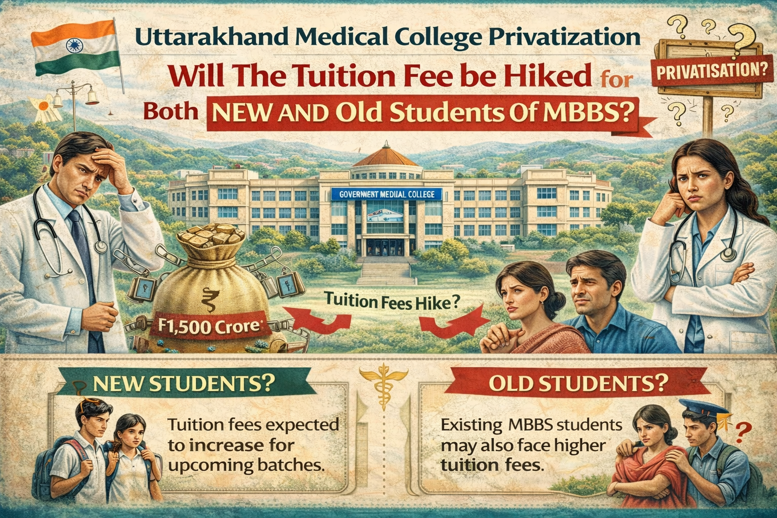 Uttarakhand Medical College Privatization case: Will The Tuition Fees be Hiked for Both NEW AND Old students Of MBBS?
